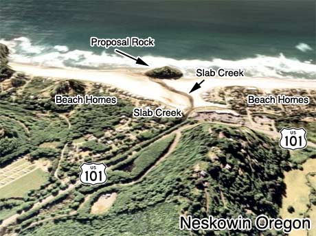 Aerial of Neskowin beach home rentals